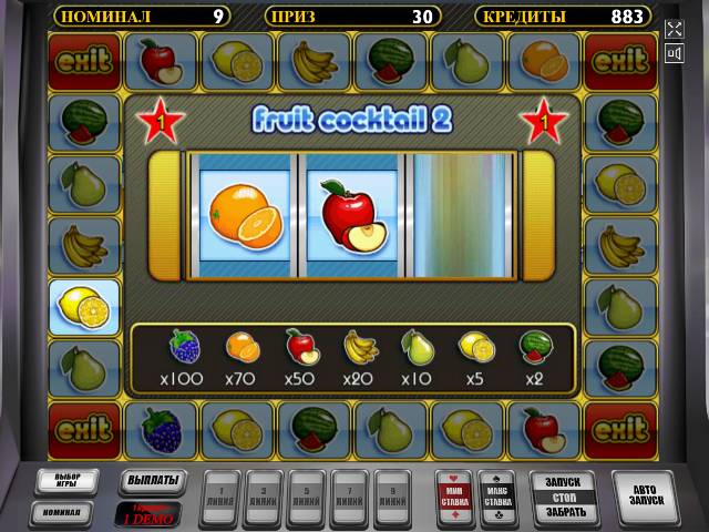 Бонусная игра в слоте Fruit Cocktail 2 